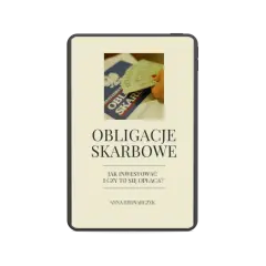 Okładka książki "Obligacje Skarbowe: Jak inwestować i czy to się opłaca?". Dłonie trzymają banknoty.