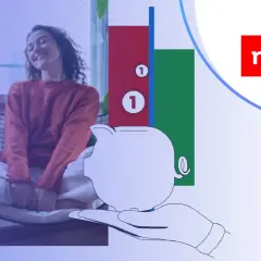 Kobieta cieszy się z oszczędności. Dowiedz się, jak założyć konto oszczędnościowe mBank i zacznij budować swoją przyszłość.
