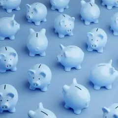 Mnóstwo skarbonek w kształcie świnki, symbolizujących oszczędności i lokata terminowa.