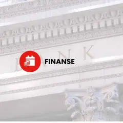 Symbol finansów i inwestycji, ikona kalendarza z monetami, obok napisu "FINANSE" na tle fasady banku. Papiery wartościowe w zasięgu ręki.