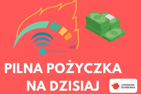 Potrzebujesz pilna pożyczka na dzisiaj? Szybki licznik i stos zielonych banknotów symbolizują natychmiastowe rozwiązanie finansowe.