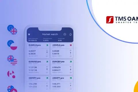 Aplikacja TMS OANDA pokazuje kursy walut, np. EURPLN. Monitoruj swoje transakcje i inwestuj mądrzej.