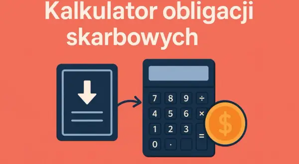 Kalkulator obligacji skarbowych: ikona pobierania i kalkulator z monetą symbolizują łatwe zarządzanie finansami.