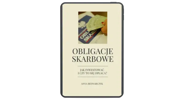 Okładka książki "Obligacje Skarbowe: Jak inwestować i czy to się opłaca?". Dłonie trzymają banknoty.