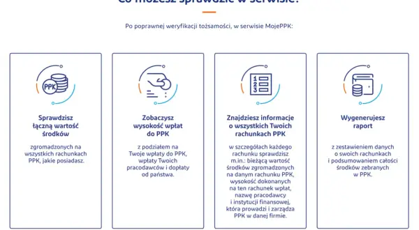 W serwisie MojePPK sprawdzisz wartość środków, wpłaty, szczegóły rachunków i wygenerujesz raport. Dowiedz się, jak wypłacić pieniądze z PPK.