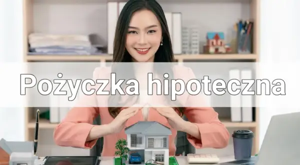 Kobieta chroni model domu, symbolizując bezpieczeństwo i marzenia o własnym lokum. Rozważ pożyczkę hipoteczną, by je zrealizować.