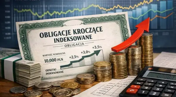 Obligacje indeksowane, stos monet, kalkulator i wykresy inflacji. Czy obligacje skarbowe są opodatkowane? To pytanie nurtuje inwestorów.