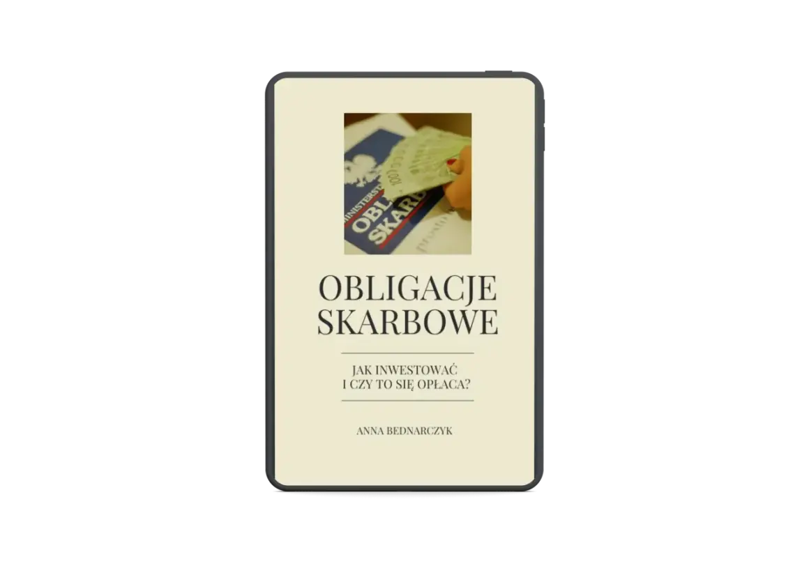 Okładka książki "Obligacje Skarbowe: Jak inwestować i czy to się opłaca?". Dłonie trzymają banknoty.