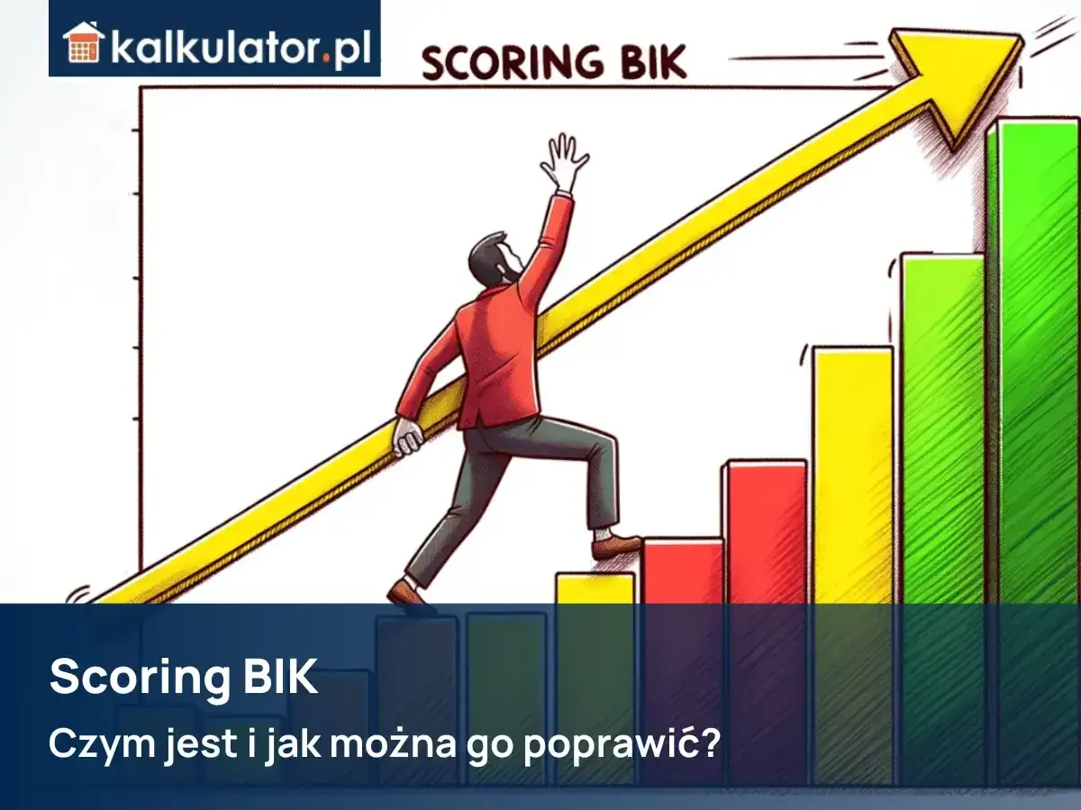 Człowiek wspina się po słupkach wykresu, symbolizując poprawę zdolności kredytowej. Dowiedz się, jak sprawdzić zdolność kredytową.