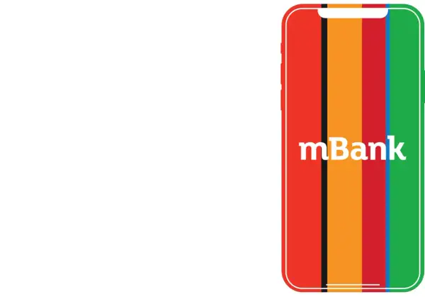 Kolorowy telefon z logo mBank. Dowiedz się, jak wysłać potwierdzenie przelewu mBank.